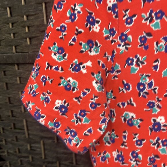 Draper James Red Floral Short Sleeve Mini Dress Size Medium - Picture 3 of 7